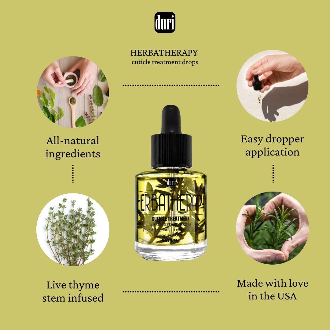 duri duri Rejuvacote 1 Nail Growth Base, Top Coat and Herbatherapy Cuticle Treatment Drops - Healthy Nails and Cuticles Combo, by Duri cosmetics