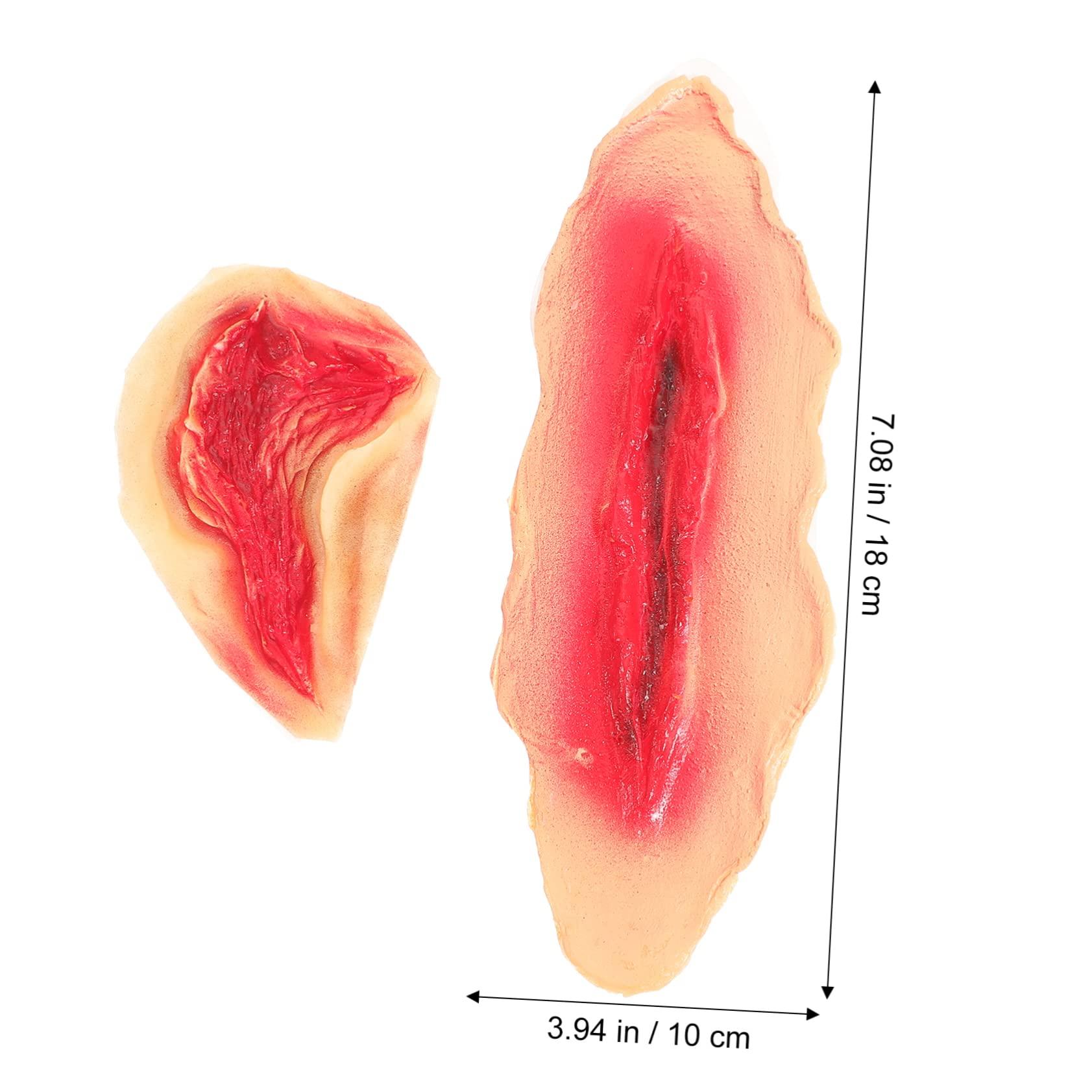 BESTOYARD Makeup Stickers Logo Stickers Scarface Decor Halloween Stickers Latex Fake Wounds Fake Cuts on Arm Body Decorations Sticker Wound Stickers Temporary Stickers Latex Stickers 3d 2pcs