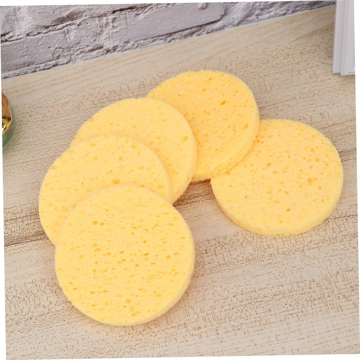 Ipetboom Ipetboom 10 Pcs Round Sponge Pads Makeup Remover Pads Round Face Sponge Kit Facial Powder for Women Circle Facial Sponge Makeup Remover Sponge Makeup Sponge Cleansing Facial Sponge Yellow