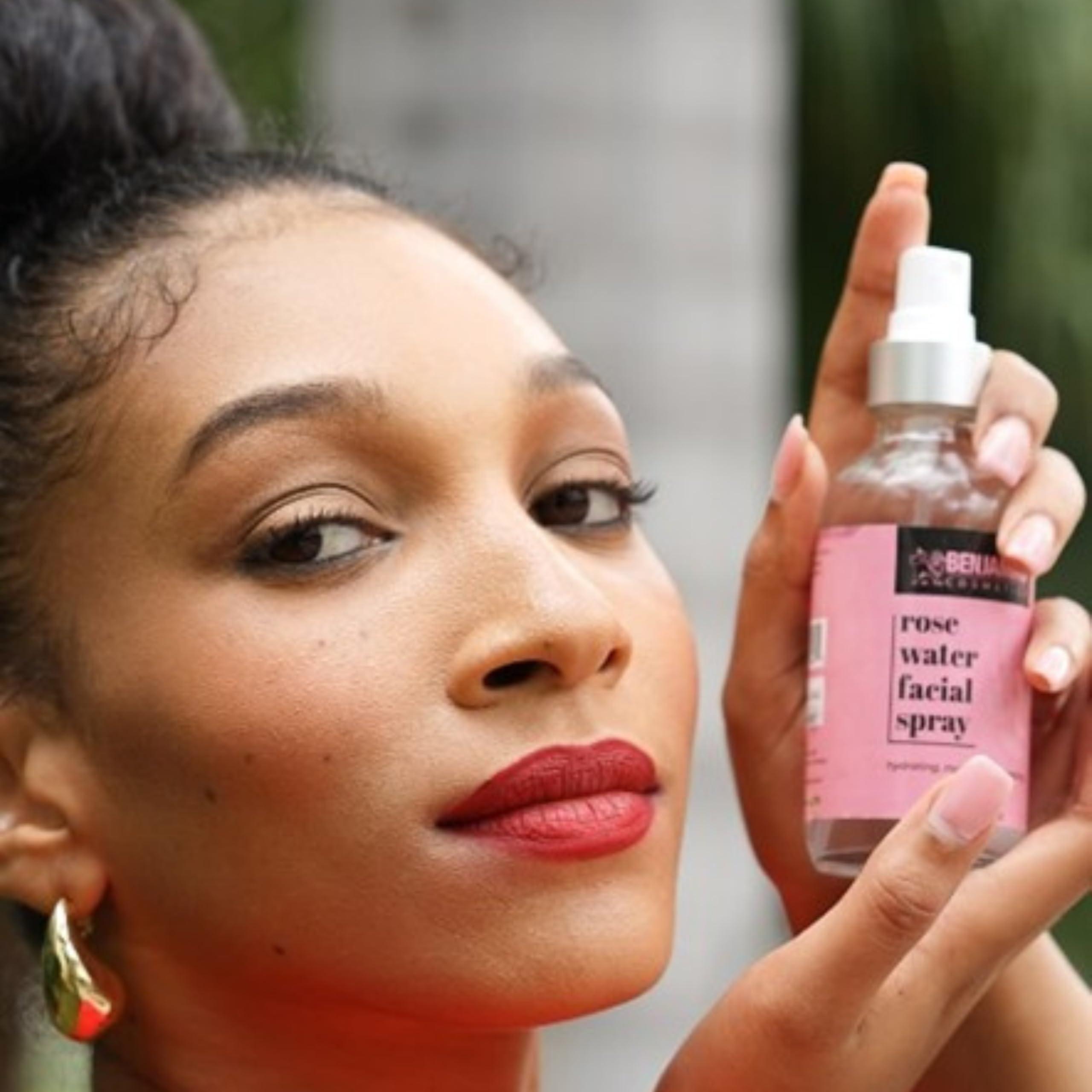 BENJAMINS COSMETICS ROSE WATER FACIAL SPRAY, MAKEUP SETTING SPRAY