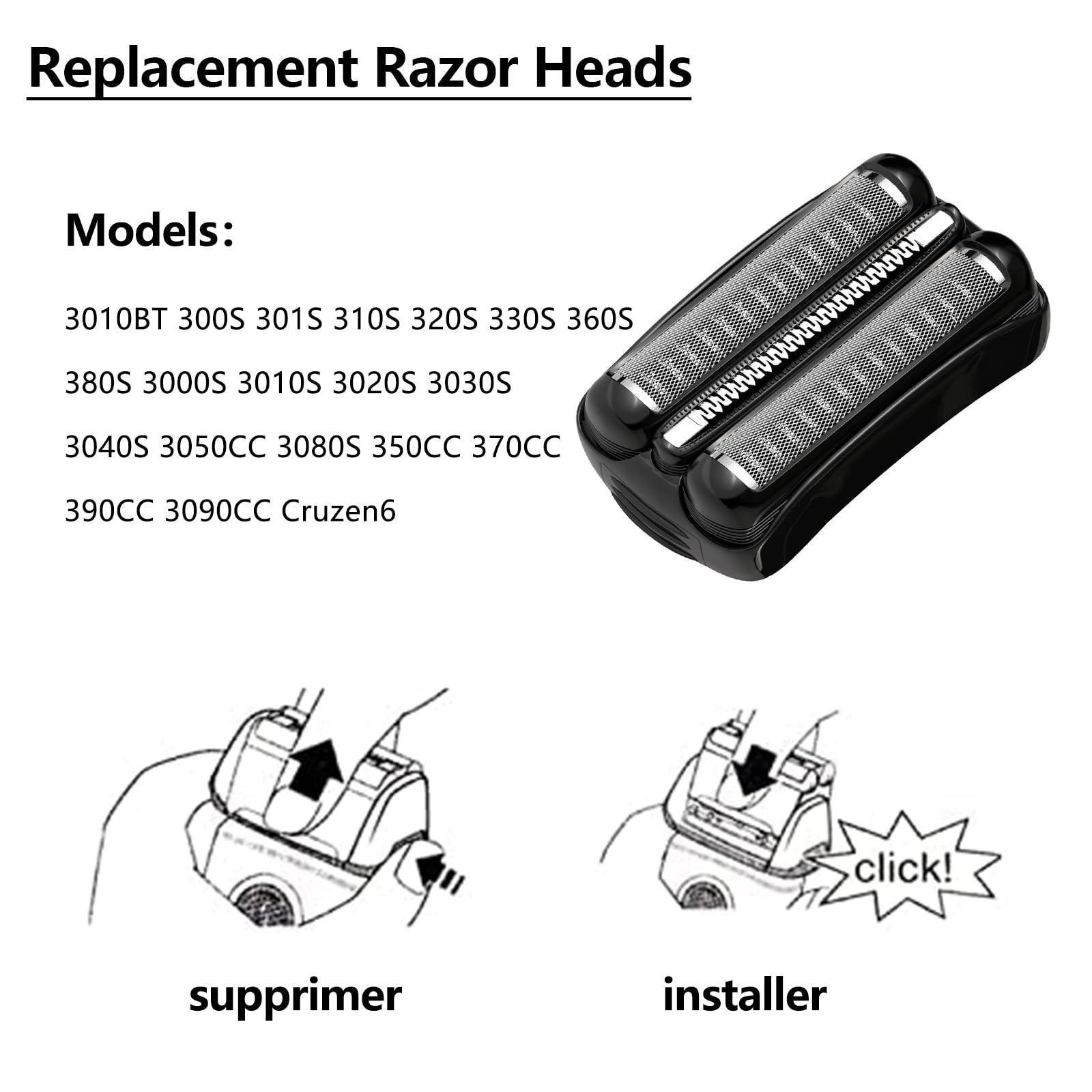 JIANCENGYU 21B Series 3 Replacement Foil and Cutter Compatible with Braun Series 3 Replacement Head & for Braun S3 Wet and Dry Replacement Head,for Braun Series 3 Electric Razor 5409 3010s 3040s 340s-4 300s 310s