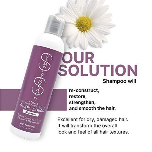 SIMPLY SMOOTH Simply Smooth Keratin Reparative Magic Potion Shampoo and Conditioner - Collagen Soothing Daily Haircare for All Hair Types with Anti-Breakage Benefits, 8.5 Oz