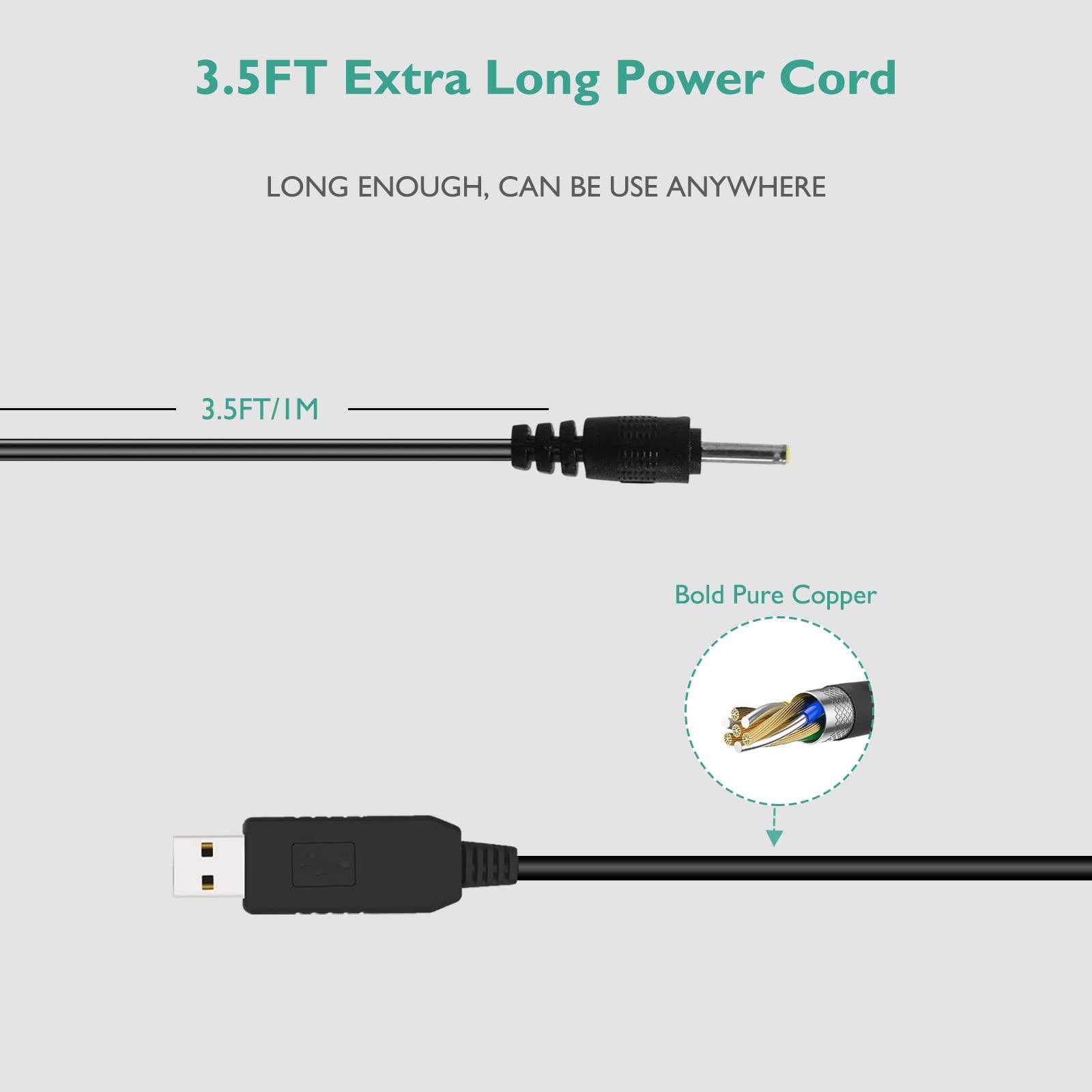 Lnauy for Braun Beard Trimmer Charger, Power Cord Compatible with Braun MGK3010 MGK3020 MGK3021 MGK3025 MGK3210 MGK3220 MGK3221 MGK3225 MGK3921 5V to 2.3V Replacement Charging Cable Adapter
