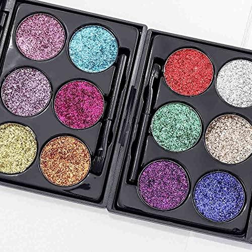 Edanta Edanta Glitter Eyeshadow Shimmer Eyeshadows Palette Metallic Eye Shadow High Pigment 6 Colors Shadow Long Lasting Eyes Makeup for Women and Girls Pack of 1 (B-Multi color)
