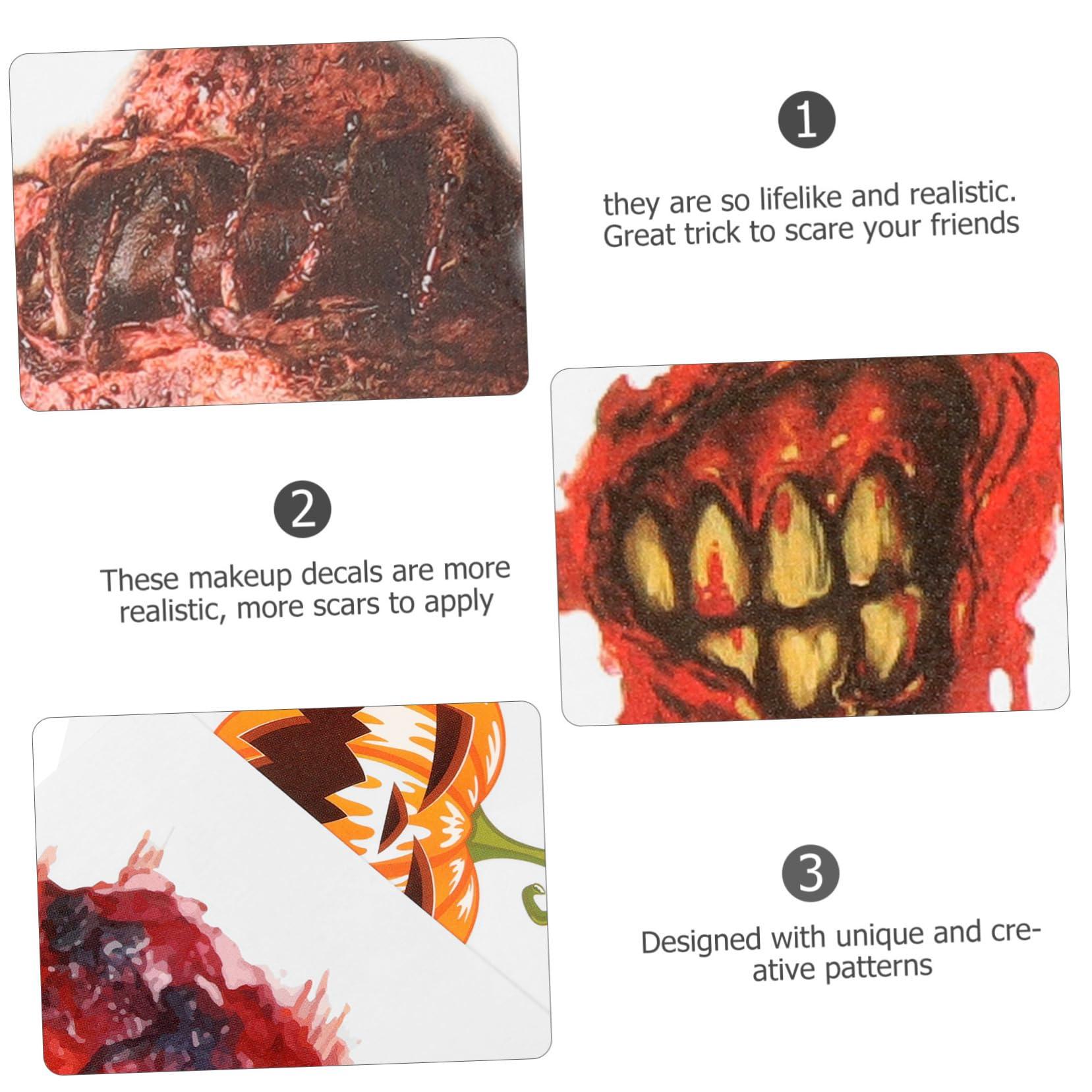 FRCOLOR FRCOLOR 40pcs Sticker Scars Decals Face Fake Halloween Scars Costume Makeup Decals Scar Makeup The Face Craft Paper Clothing