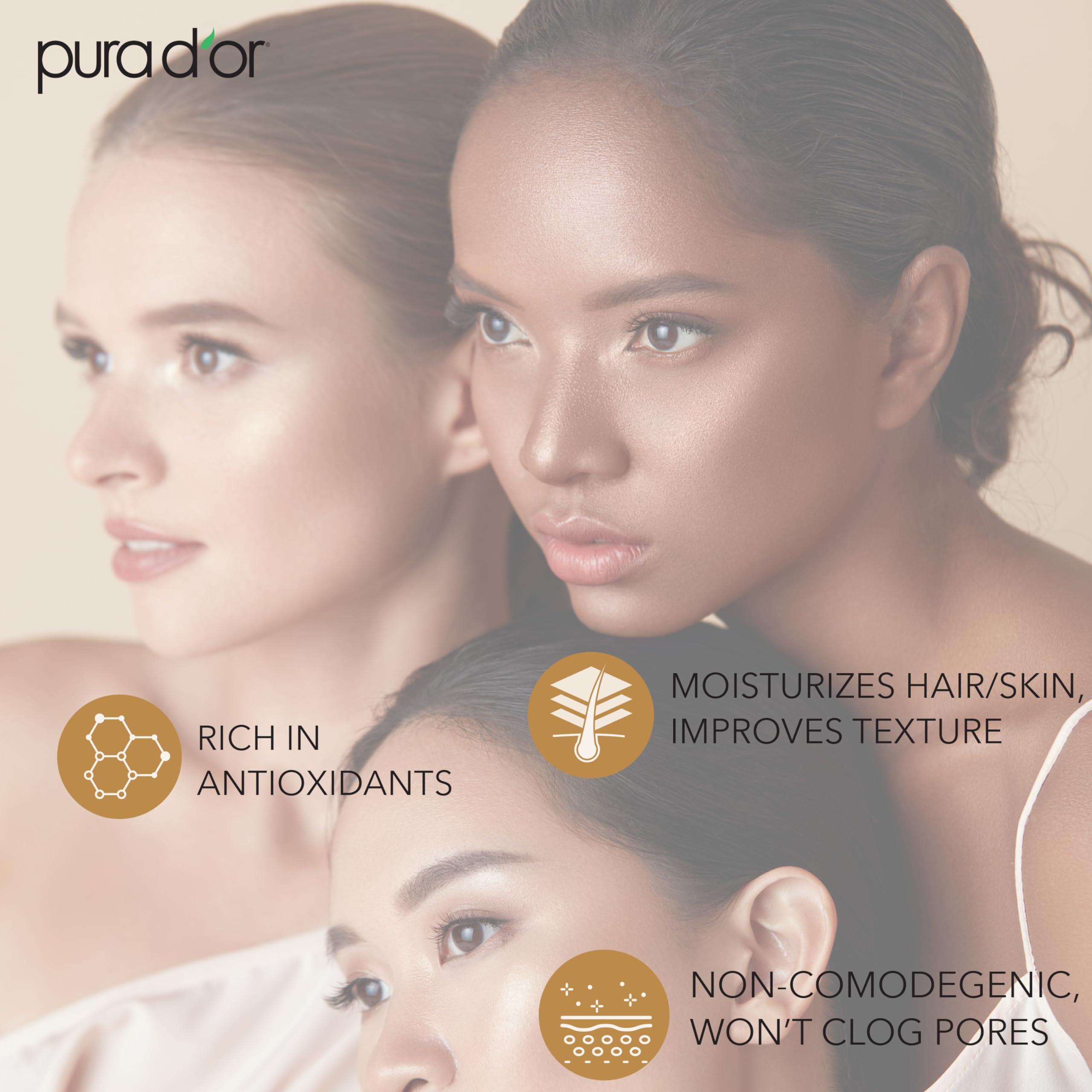 PURA D'OR PURA D\'OR 16 Oz ORGANIC Sunflower Seed Oil - 100% Pure & Natural USDA Certified Cold Pressed Carrier Oil For DIY Beauty - Unscented, Hexane Free Liquid Moisturizer - Face Skin & Hair - Men & Women