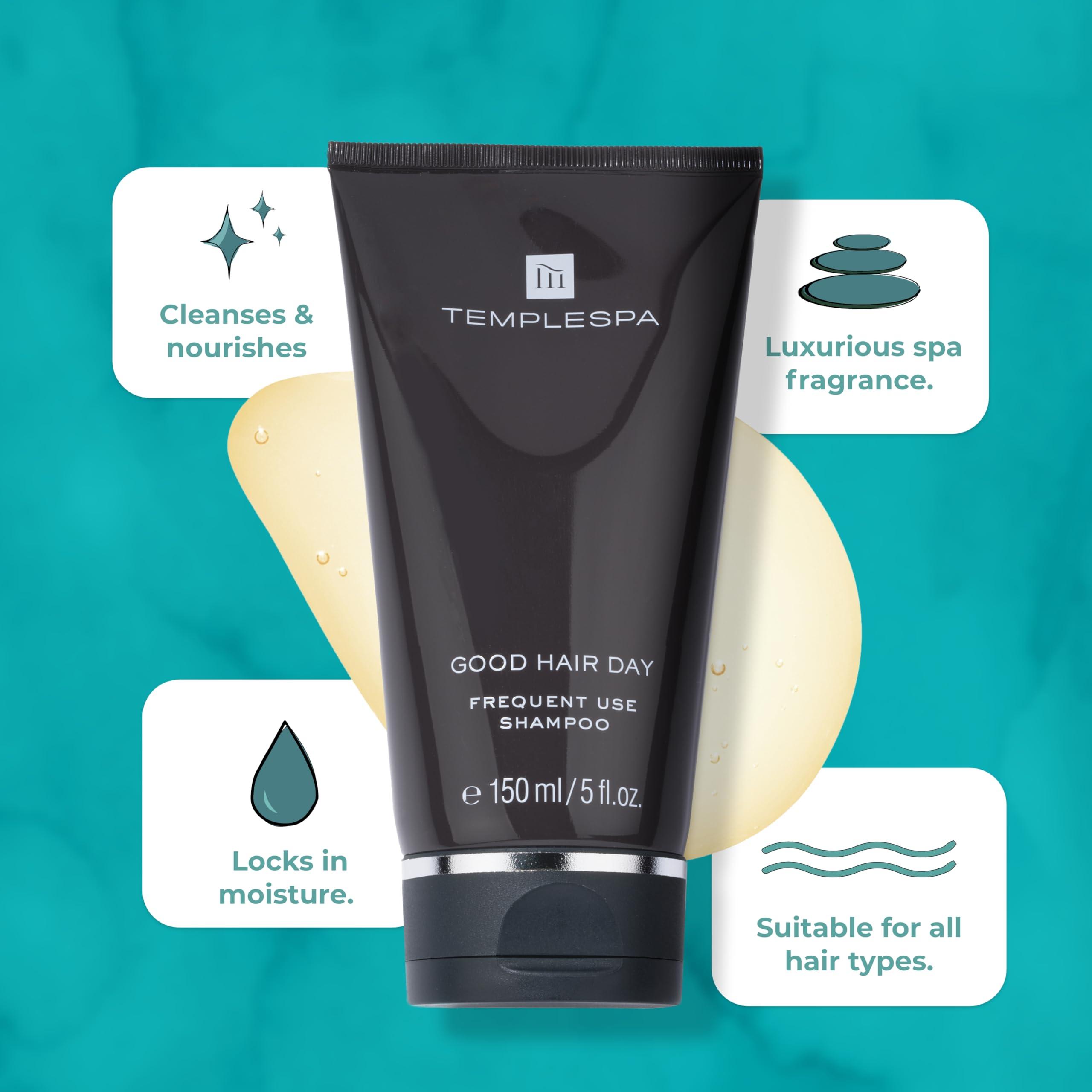 TEMPLESPA TEMPLESPA | GOOD HAIR DAY | Luxury Hair Shampoo for Smooth and Healthy Looking Hair Natural Ingredients, Free from Parabens, Phthalates and Sulphates, Cruelty-Free, Vegan 5.0 fl.oz.