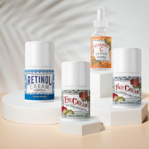 LilyAna Naturals LilyAna Naturals Skincare Gift Set - Retinol Cream, Vitamin C Serum, Eye Cream and Face Cream Moisturizer - Anti Aging Skin Care Sets for Women