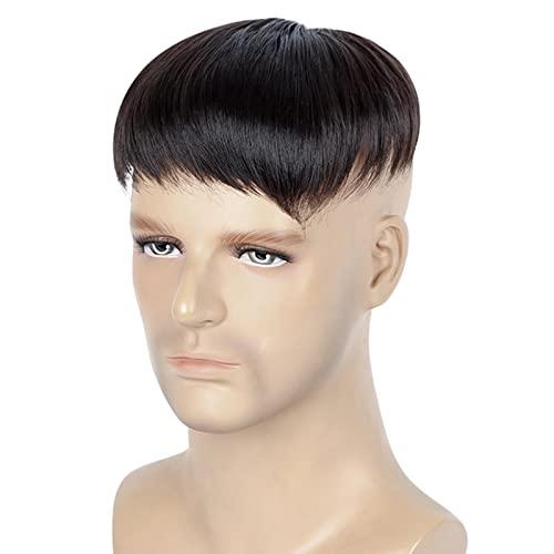 Askuang Askuang Hair Toupee for Men Clip in Crown Topper Hair Extensions Mens Hair Piece for Hairline Loss Covering White Loss Hair Toupee Wig Short Hair Toppers for Men Natural Black