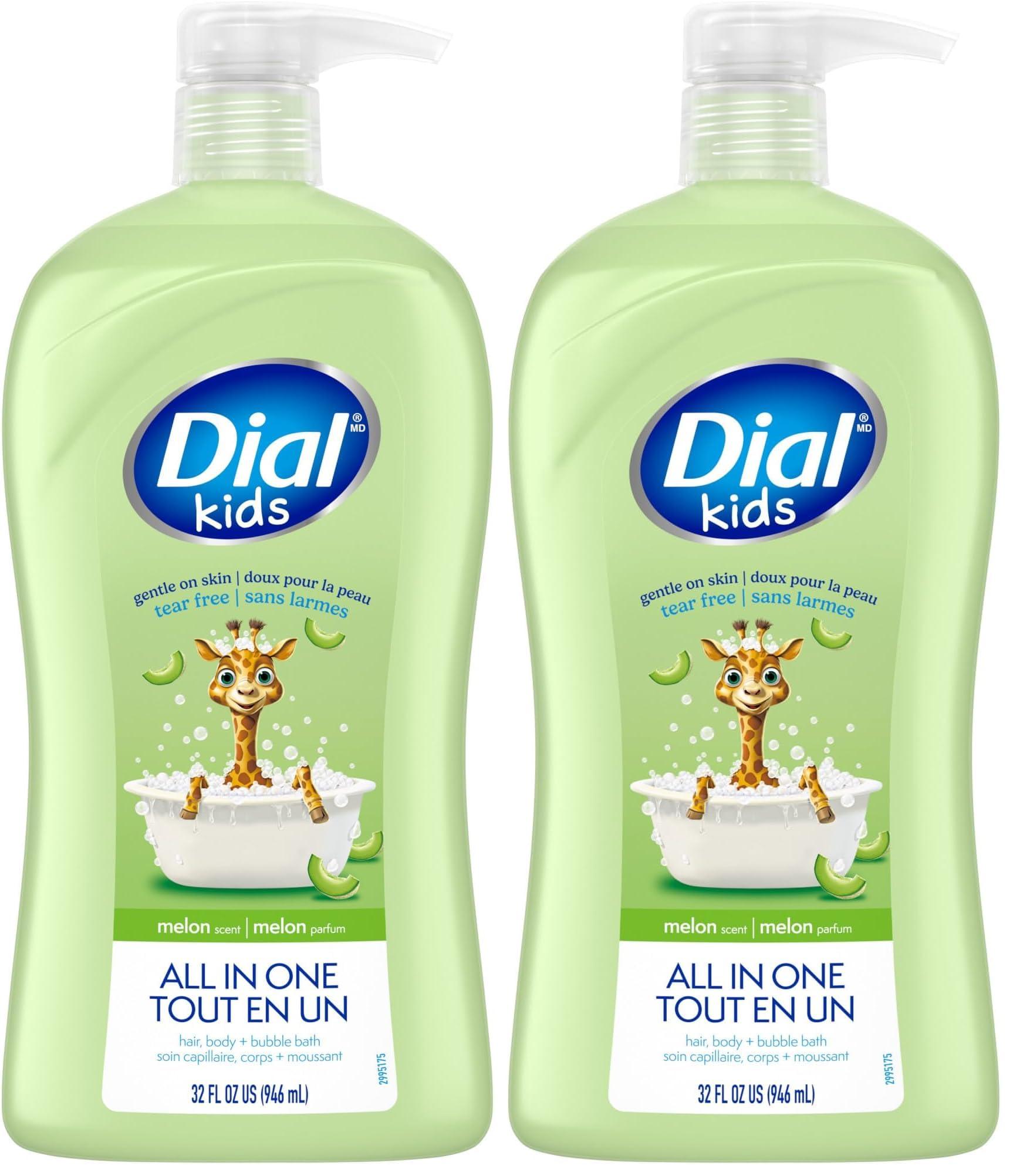 Dial Dial Kids 2-in-1 Body+Hair Wash, Melon, 32 fl oz (Pack of 2)