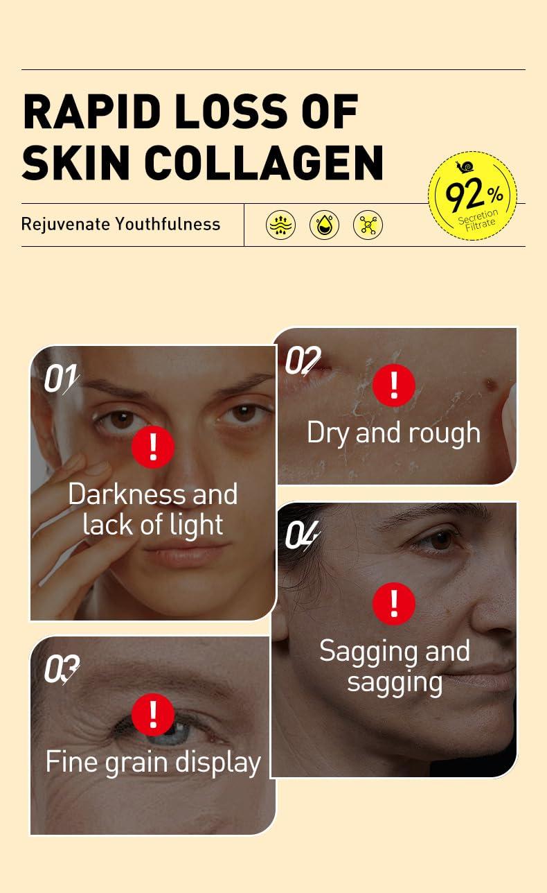 SORYA Advanced Snail Mucin 92% Face Cream Snail Moisturizer Powerful Anti Aging Blemishes for Deep Hydration, Skin Repair, and Wrinkle Reduction