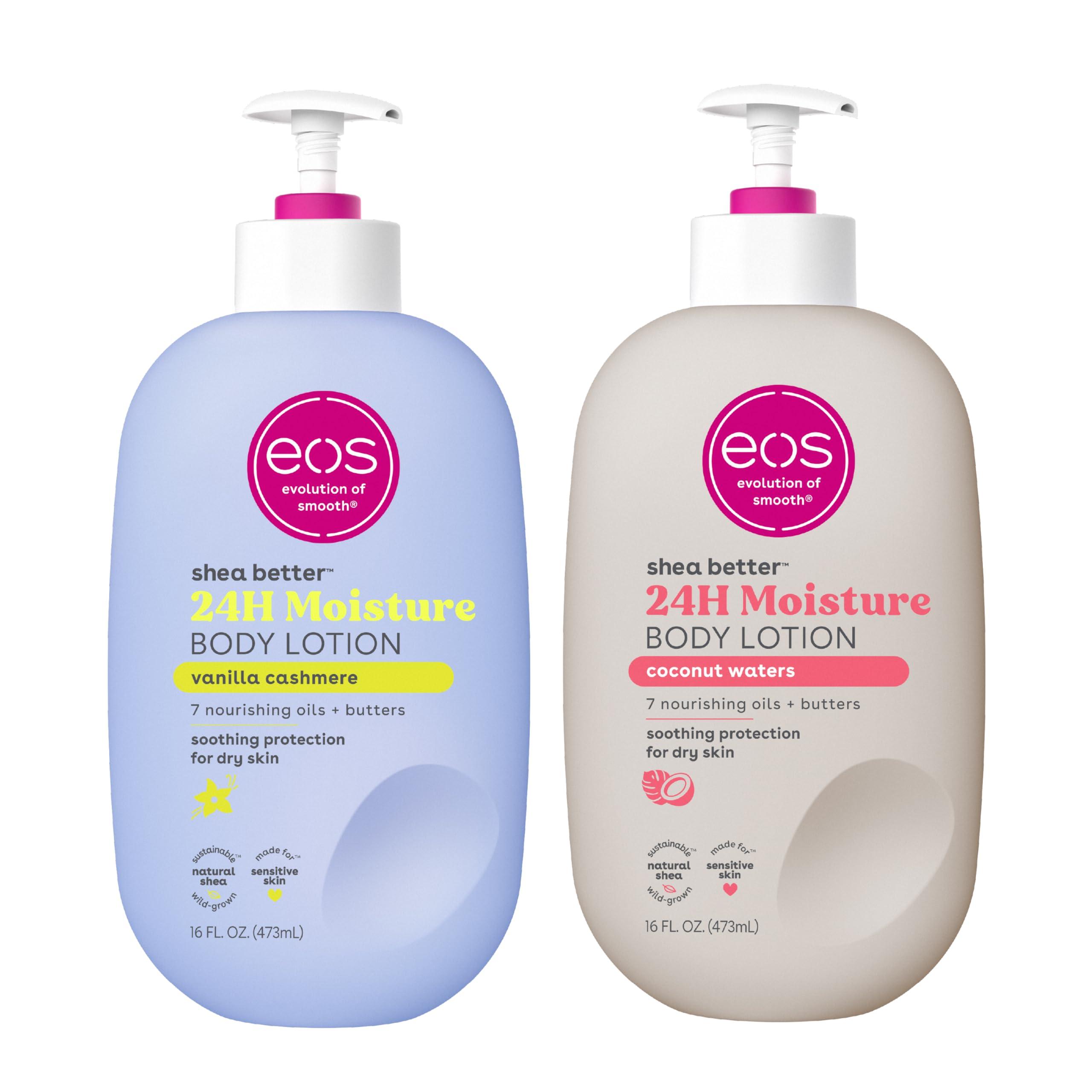 eos eos Shea Better Body Lotion Set- Vanilla Cashmere & Coconut Waters, 16 fl oz, 2-Pack
