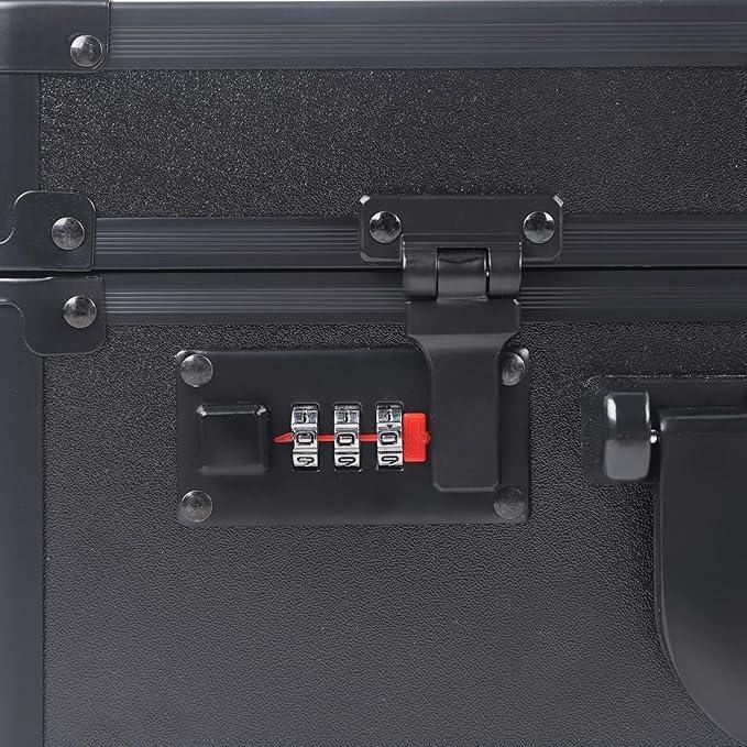InSyoForeverEC InSyoForeverEC Professional Barber Case, Barber Tool Kits Storage, Double Layer Travel Barber Tool Box, Luxury Carrying Case for Beauty Hair Stylist Pet Groomer with Handle & Secure Numlock (Style 2)