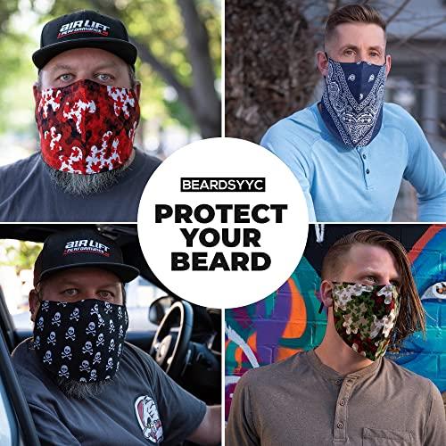 Generic Beard Mask for Men, Beard Mask, Mens Face Mask, Reusable, Adjustable ear band, BEARDSYYC (9 Inches, Biker Black)
