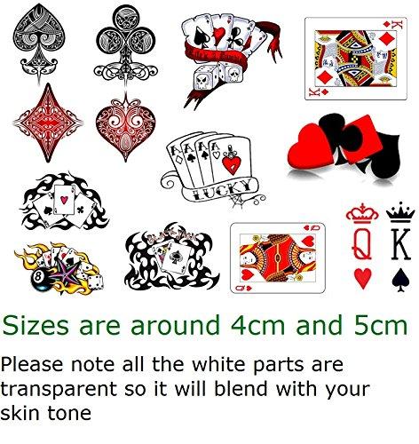 KazCreations Las Vegas Casino Cards Collections (Playing Cards Temporary Tattoos)