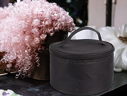 Goklmn Goklmn Wig Travel Case,Foldable Round Wig Box,Lightweight and Durable Travel Makeup Case for Men & Women