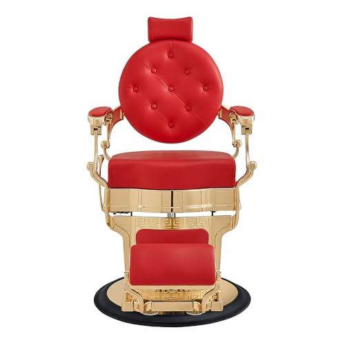 Dir Dir Vintage Barber Chair Heavy Duty Gold Frame Barbershop Chairs Princeton