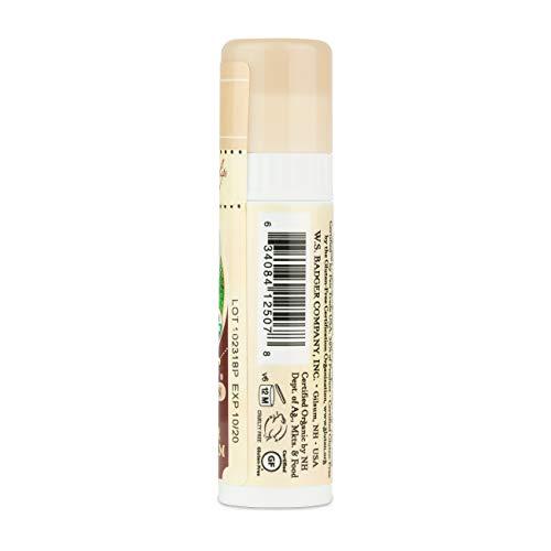 Badger Badger - Cocoa Butter Lip Balm, Creamy Cocoa, Certified Organic Lip Balm, Fair Trade, Natural Lip Balm, Lip Butter, Lip Balm Cocoa Butter, Cocoa Care Lip Balm, 0.25 oz