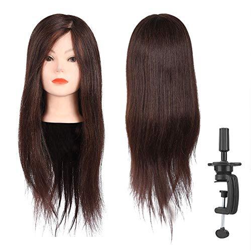 Focket Manikin Head Hair Practice Hair Doll,20Inch Human Hair Dummy Doll Head Human Hair Hairdressing Training Head Model For Hairdresser, Hair Stylist,Barber Shop Practice Hair Cutting
