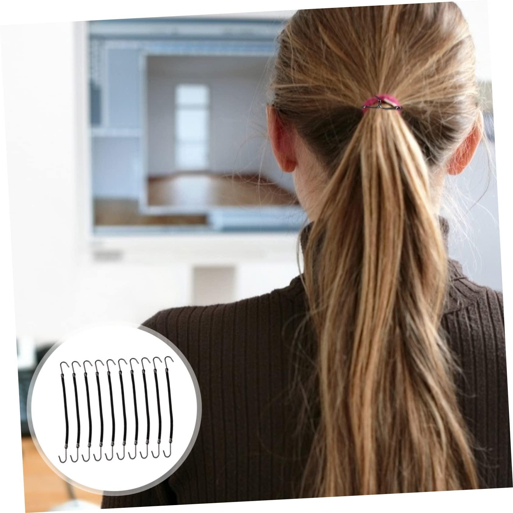 FRCOLOR FRCOLOR 120 Pcs Ponytail Elastic Bands Hook Bungee Hair Tie Hook Elastic Hair Bands Hooks Hair Cord Hair Ties with Hooks Bungee Bands Hair Hooks Rubber Bands Bulk Bride The Bubble Headgear