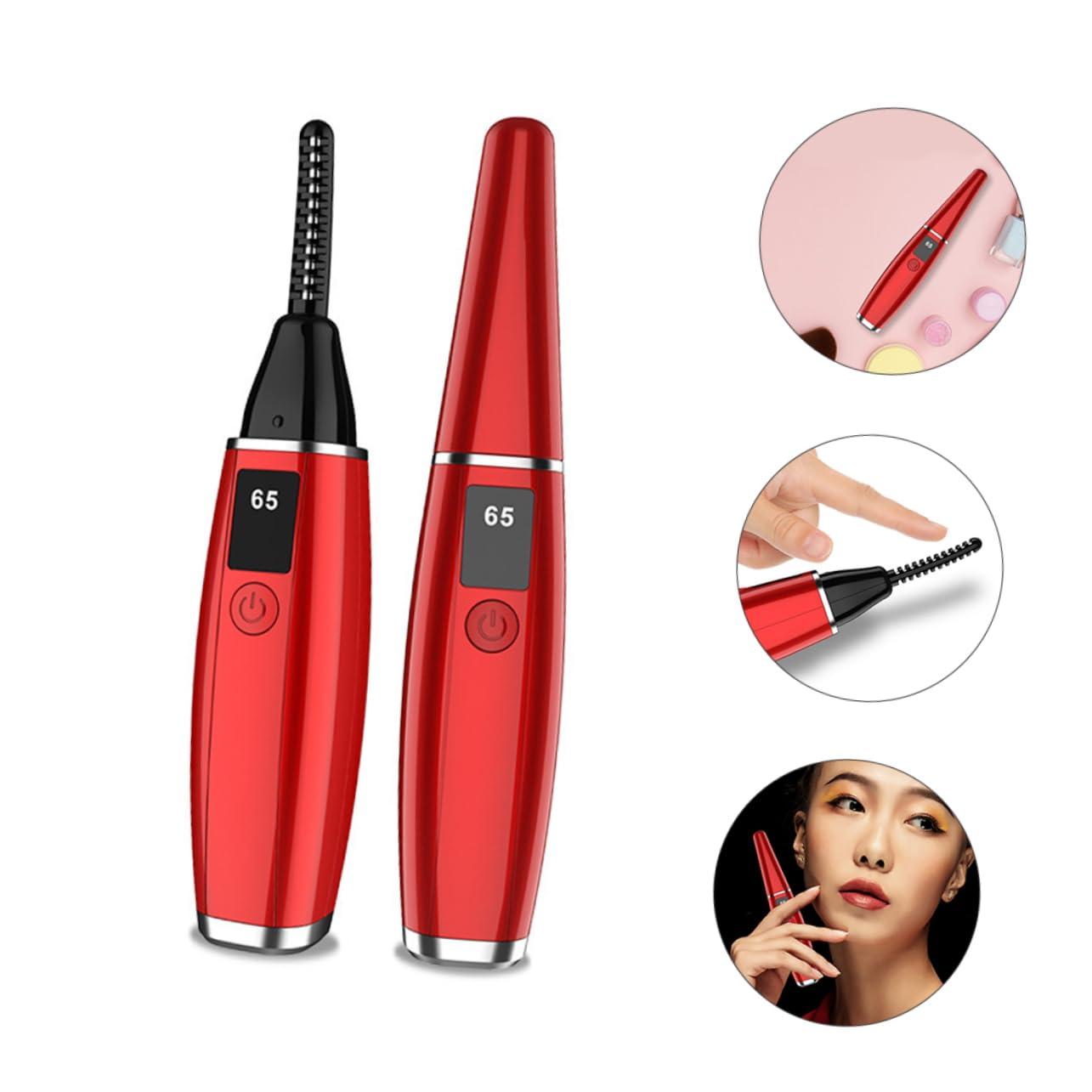 POPETPOP POPETPOP Eyelash Curler Heated Eye Lashes Curler USB Eye Lash Curlers Tools Eye Lash Curler Eyelash Beauty Tool Electric Eyelash Tool Makeup Tool Eyelash Styling Heated Curler Red Abs