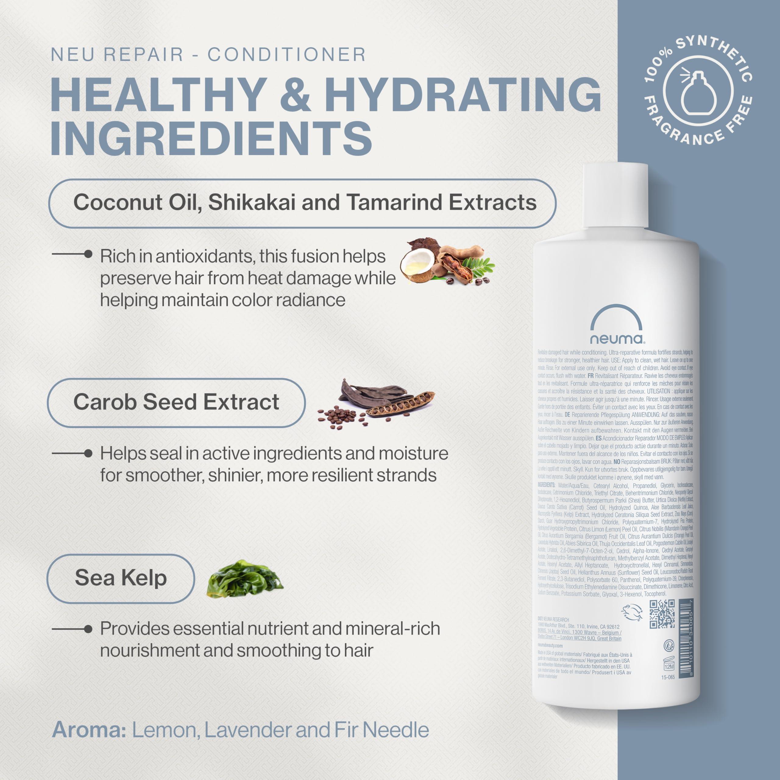 NEUMA Neuma Neu Repair Conditioner 32 Fl. Oz. Sulfate Free Paraben Free Repairing Conditioner - Fortifies, Revitalizes, Strengthens, Nourishes, Moisturizes, Lemon, Lavender & Fir Needle Scent