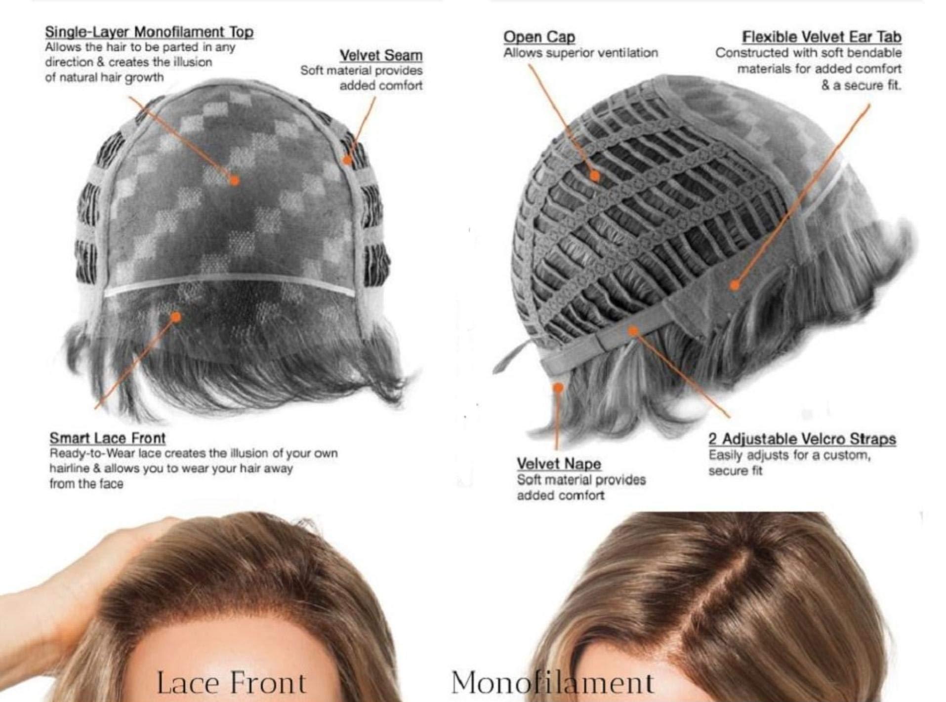 Jon Renau & Christy\'s Wigs Bundle - 7 items: Jon Renau Carrie Human Hair Wig, Christy\'s Wigs Q & A Booklet Luxury Shampoo & Conditioner Blown Away Treatment Mist Wide Tooth Comb (Wig Color Selected: 32F)