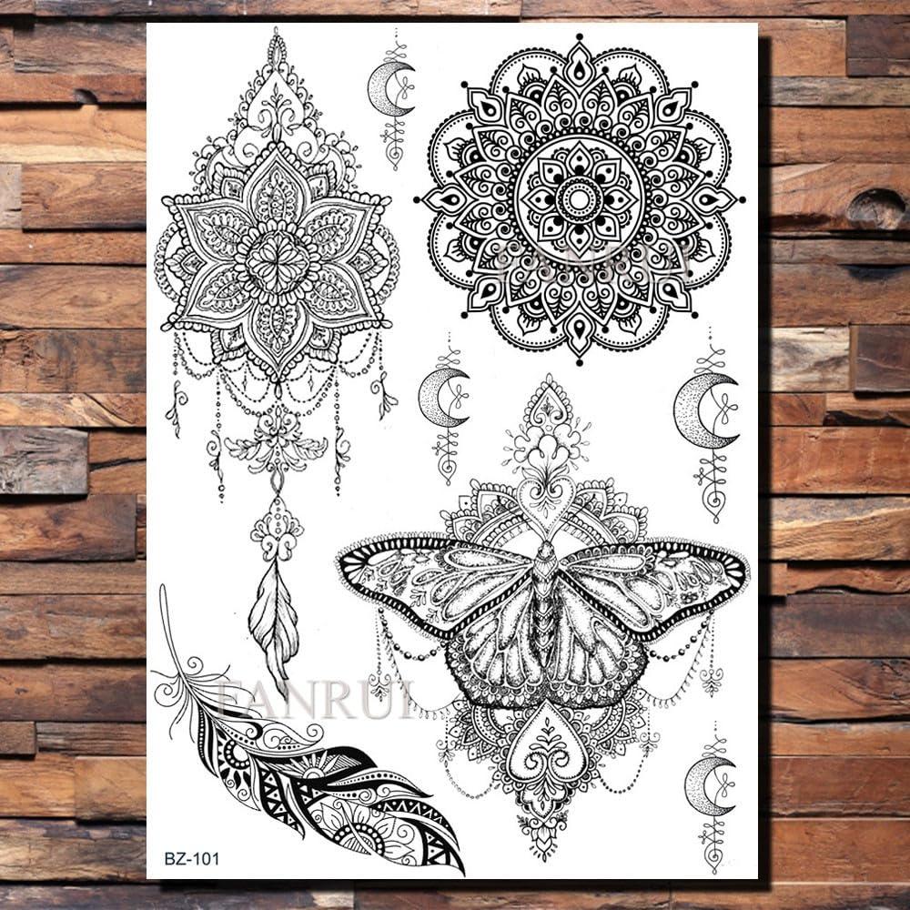 Generic Ganesha Elephant Black Henna Temporary Tattoo Sticker Mehndi Hamsa Hand Tatoo Waterproof Body Art Arm Tattoo Diy