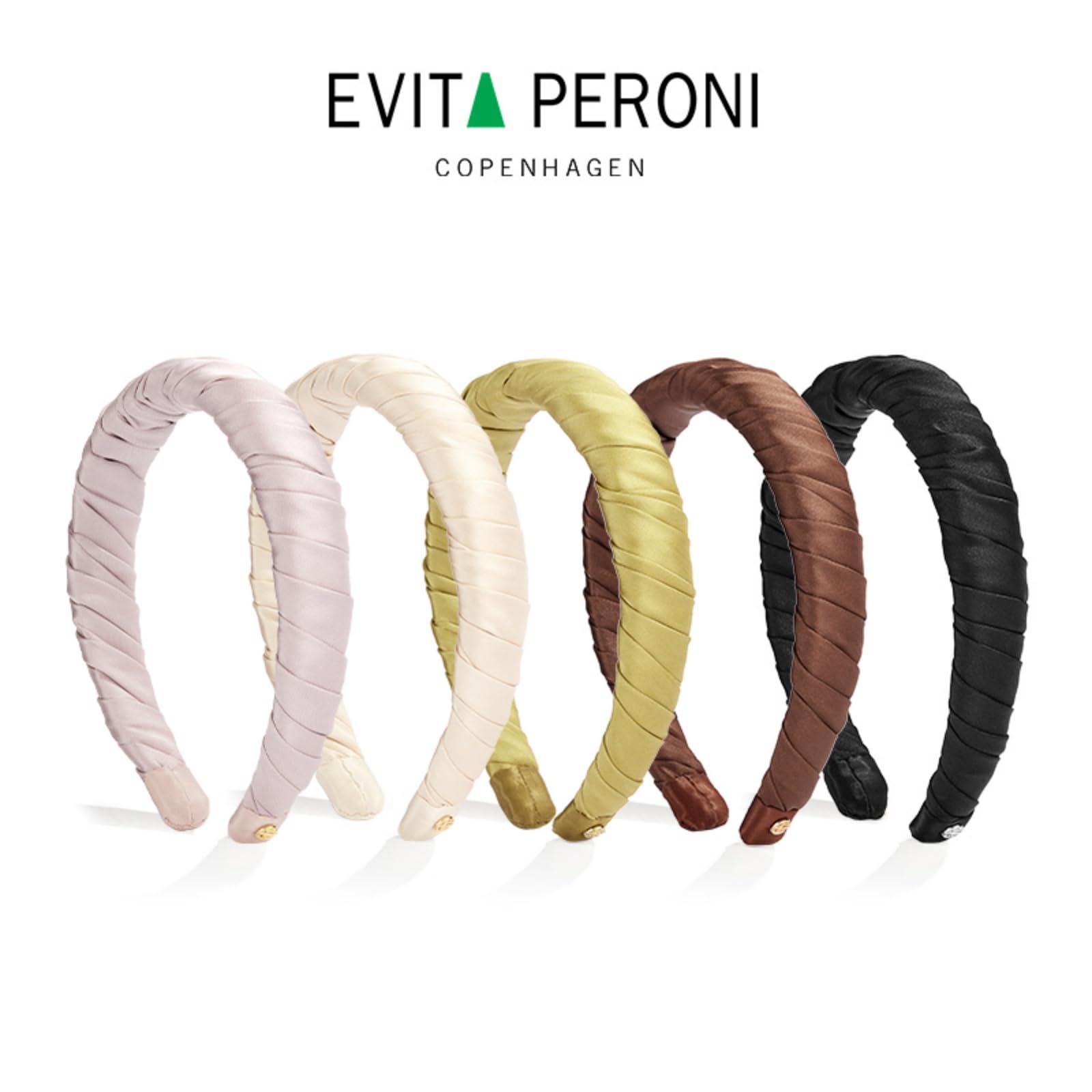 EVITA PERONI EVITA PERONI Black Mulberry Silk Fabric Wide Hard Hair Wrap Band Headband Accessories for Women-Mustard Green
