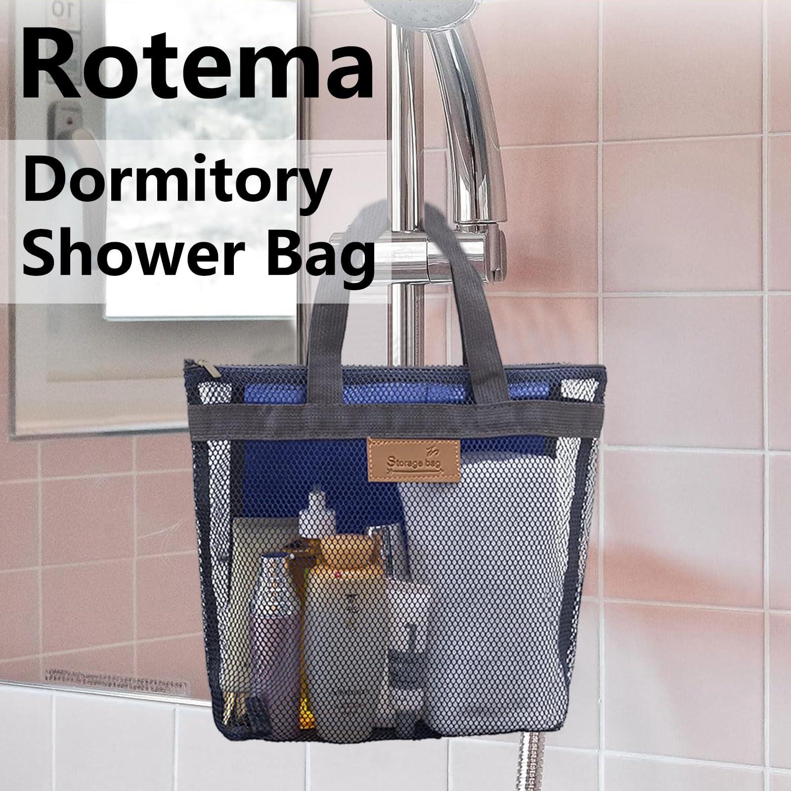 Rotema Rotema Mesh Shower Bag with Zipper,11.8x9.8Inches Small Pool Bag,Shower Bags for Men WomenGym Bag Essentials,Camping Toiletry Bag(1pack, navy blue)