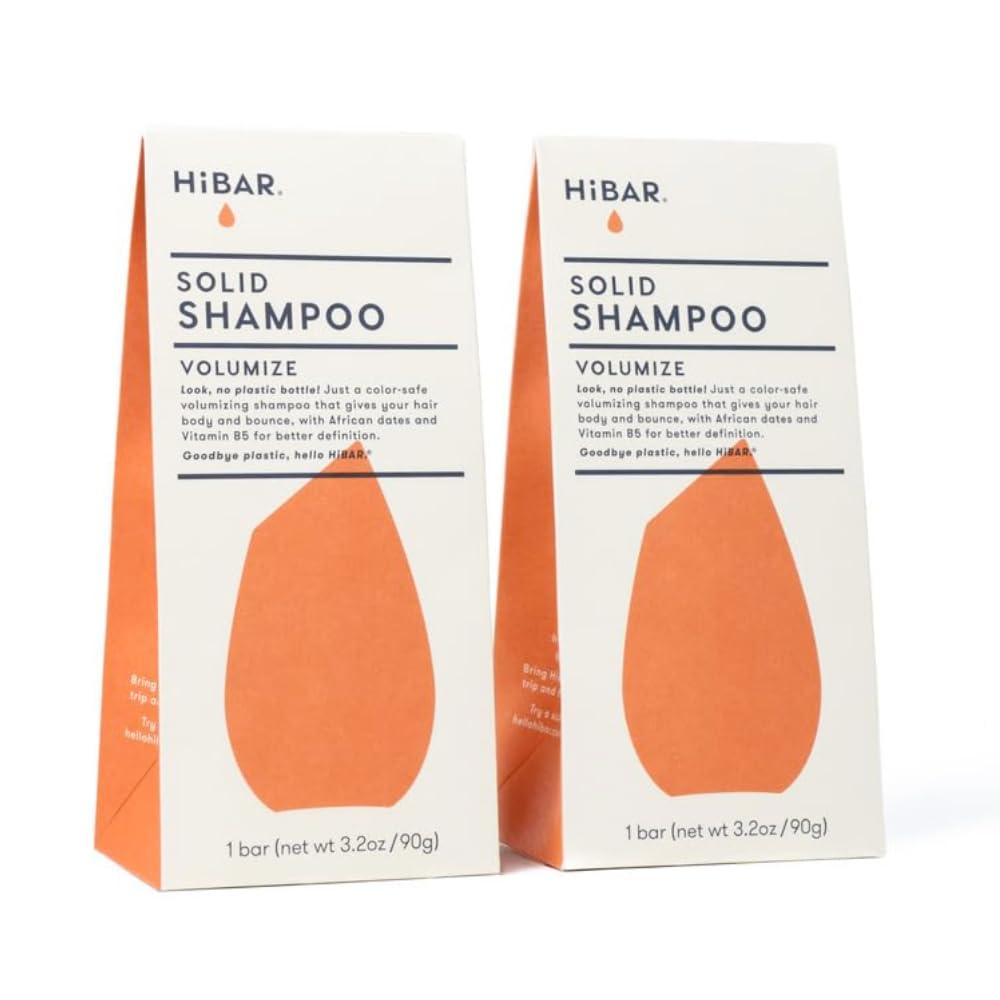 HIBAR HIBAR Volumize Shampoo Bar 2-Pack, Specifically Formulated for Fine, Thin or Lifeless Hair, Made with Rice Water, 100% Vegan, Salon-Quality, TSA-Approved & Travel Friendly