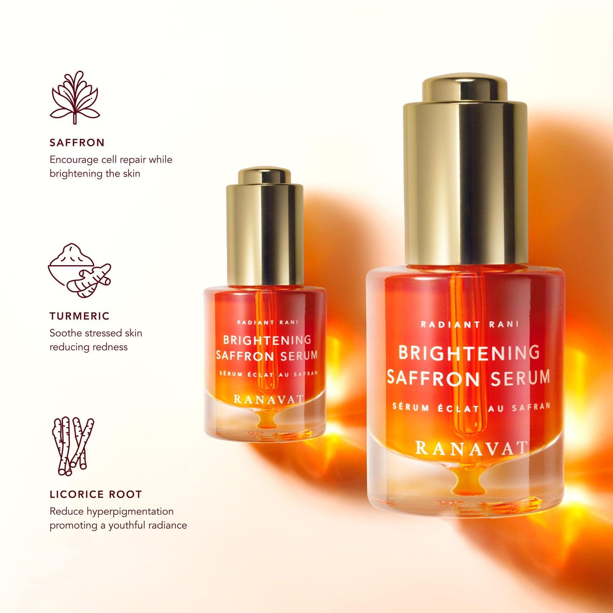RANAVAT BOTANICS RANAVAT BOTANICS RANAVAT Radiant Rani - Saffron Serum Duo - Full Size & Mini Serum - Vitamin C Alternative (2 Piece)