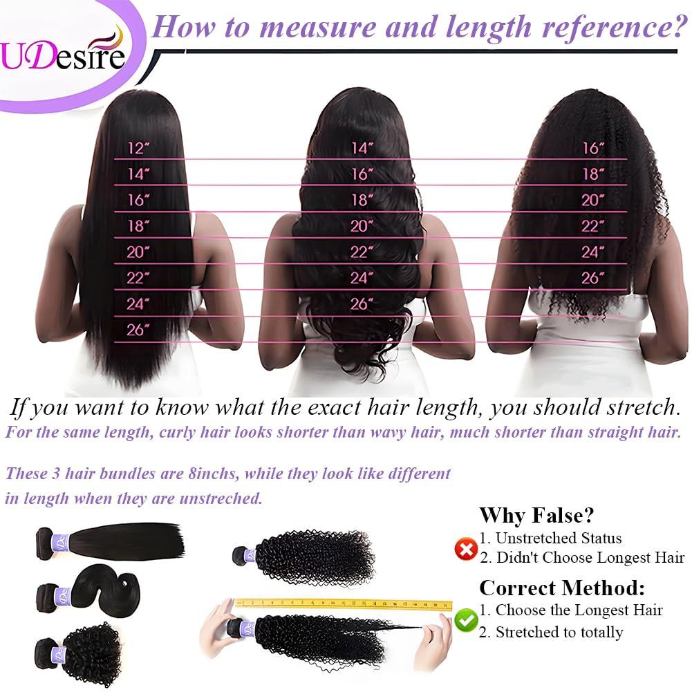 UDesire 10A Brazilian Virgin Curly Hair 1 Bundle Brazilian Curly Virgin Hair Weave 100% Unprocessed Brazilian Remy Human Hair Extensions Natural Black Color(16 inch)