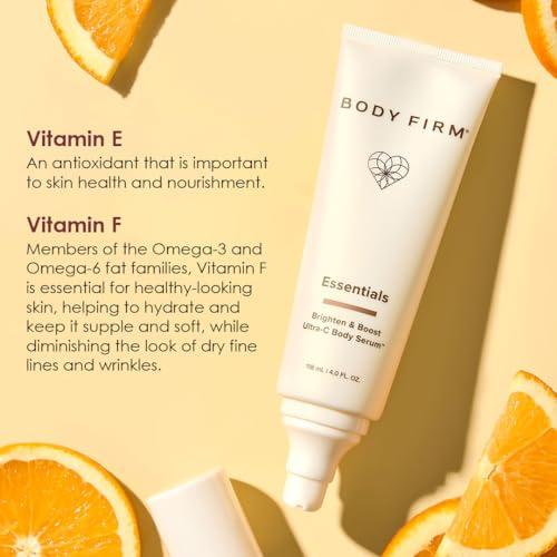 Crepe Erase Crepe Erase Brighten & Boost Ultra-C Body Serum, Anti-Aging Skin Care, Firming Body Moisturizer w/Vitamin C, Moisturizing Shea Butter & Cocoa Butter to Support Wrinkle, Crepe Skin & Collagen, 4 fl oz