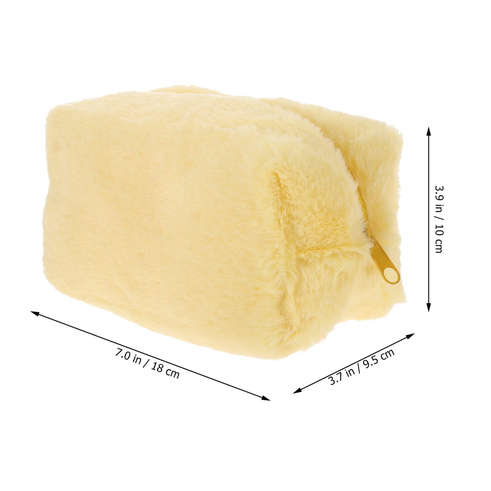 OEIPSMK OEIPSMK Plush Cosmetic Bag Cloth Makeup Bag Plush Skincare Bag Furry Fuzzy Makeup Bag Makeover Bag Make up Bags for Women Wide-open Pouch Cosmetic Pouch Skin Care Bag Small Travel