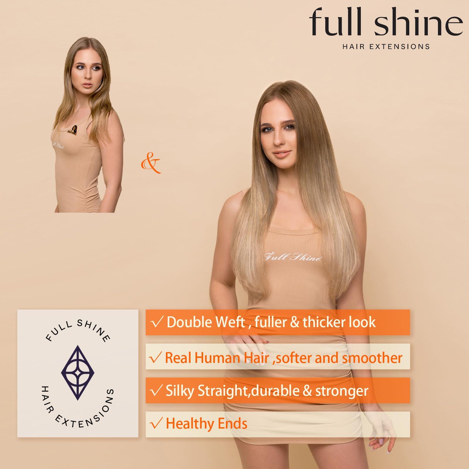 Full Shine Full Shine Sew In Hair Extensions Real Human Hair Weft Hair Extensions Human Hair Weft and Clip in Human Hair Extensions Remy Straight Balayage