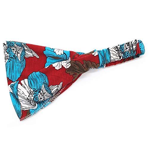 Bohend Bohend 10 Pack Boho Headbands Wide Flower Hair Band Boho Bandeau Stretchy Athletic Daily Use Hair Accessories for Women and Girls (E)