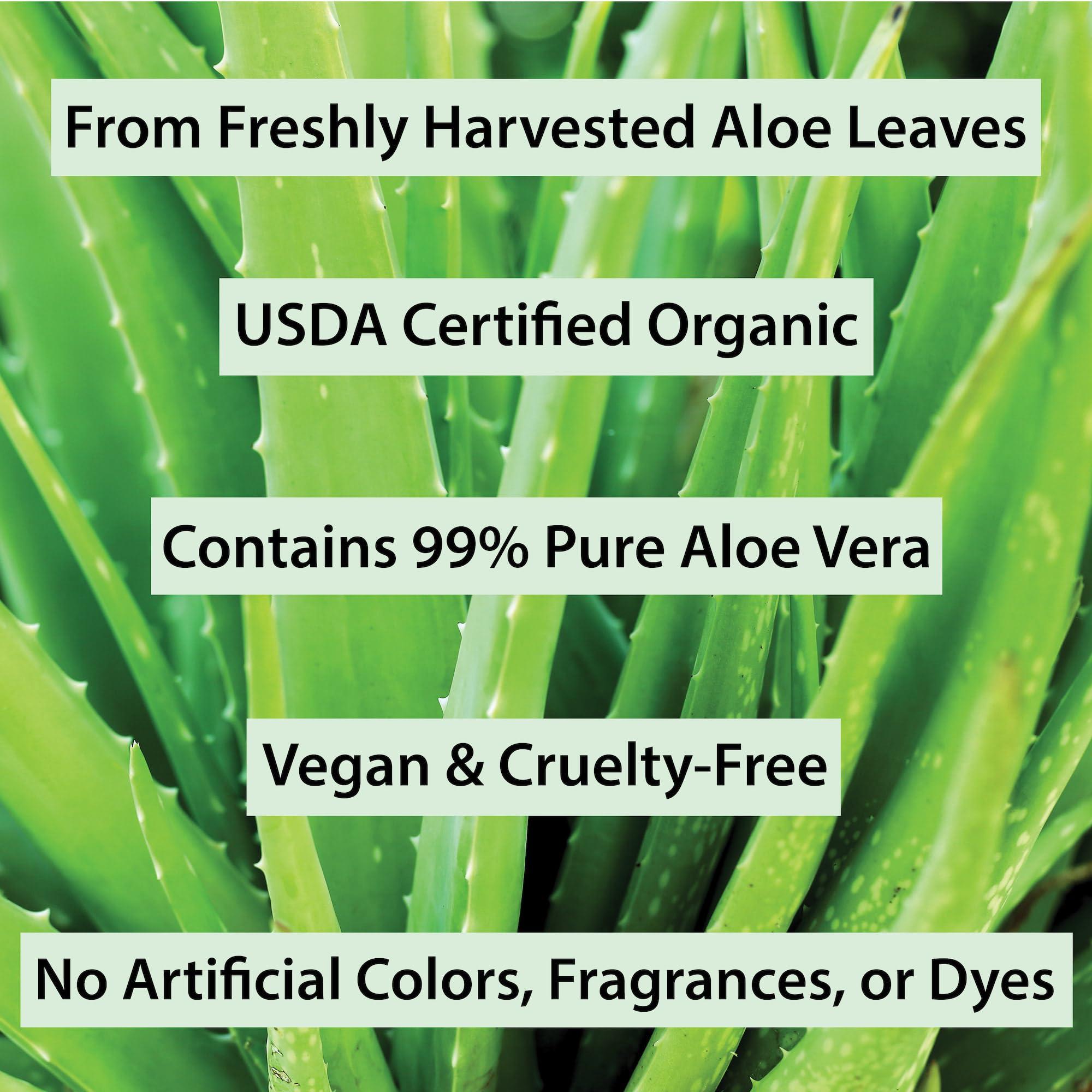Amara Beauty USDA Organic Aloe Vera Gel - For Face, Body, Hair - 100% Pure, After Sun Care