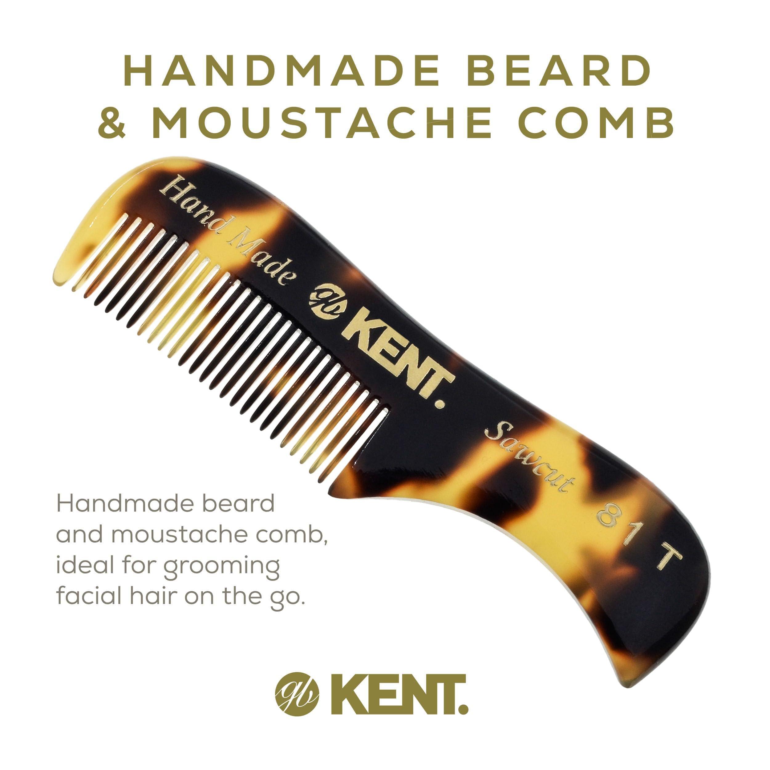 KENT Kent 81T TY (2.8) Pocket Comb for Beard, Mustache and Travel - Fine Tooth Grooming and Styling Comb