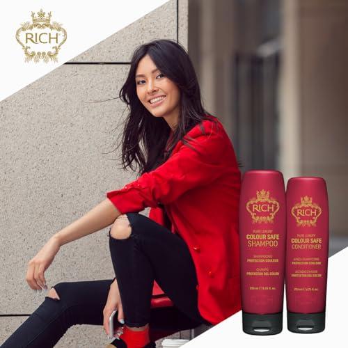 RICH RICH Pure Luxury Colour Safe Shampoo for Color Treated Hair Protect - Color Safe, Paraben & Sulfate Free Conditioner in Argan Oil, Biotin, Hyluronic Acid - 8.45 oz