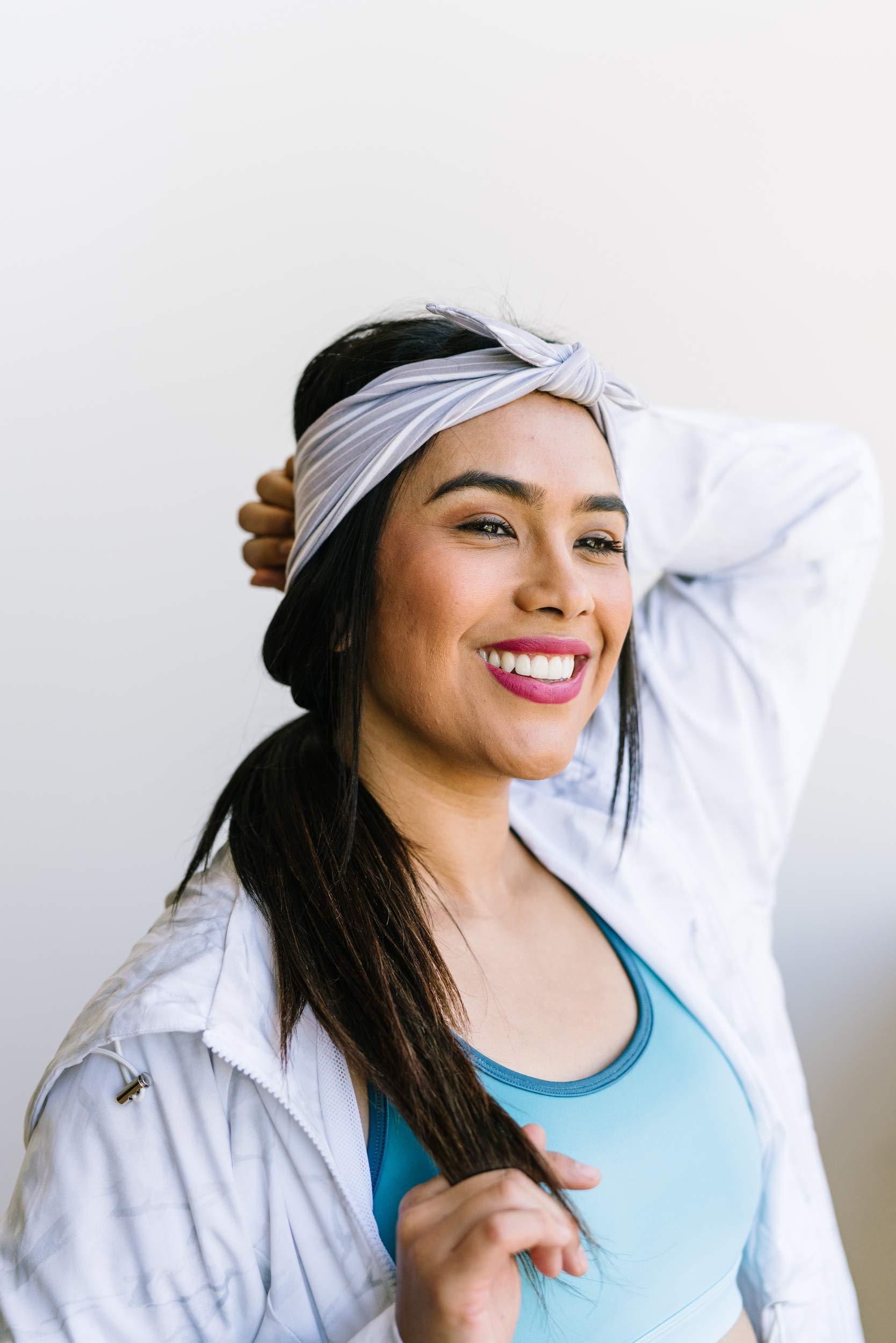 Maven Thread Maven Thread Workout Headbands for Women, 4 inch Wide Non Slip Headbands W/Bow, Sports Running Headband for Exercise, Gym hairband Athletic Workouts and Yoga 2pk - Black