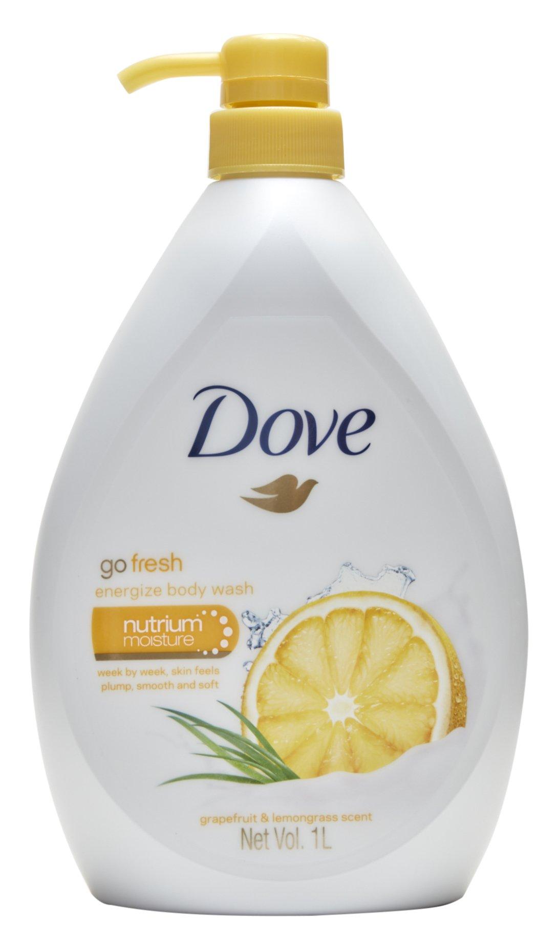 Dove Dove Go Fresh Energize Body Wash, Grapefruit and Lemongrass Scent, 33.8 Ounce (1 Liter) International Version