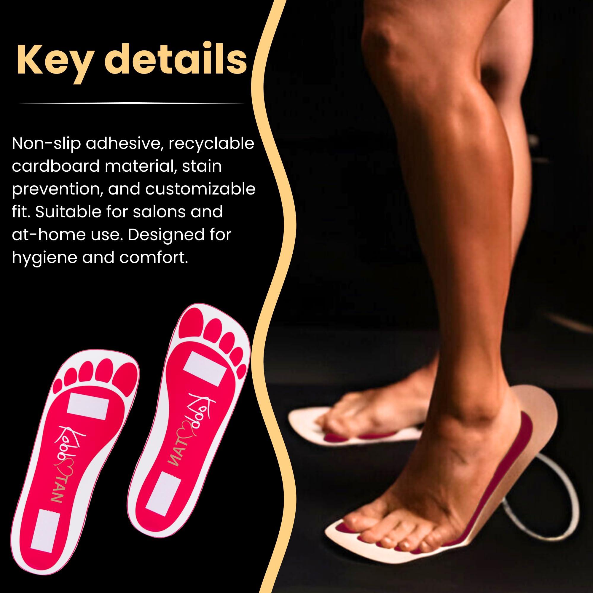 KobbTan 60 Pairs(120feets) Spray Tan Feet Pads For Sunless Spray Tanning in Pink