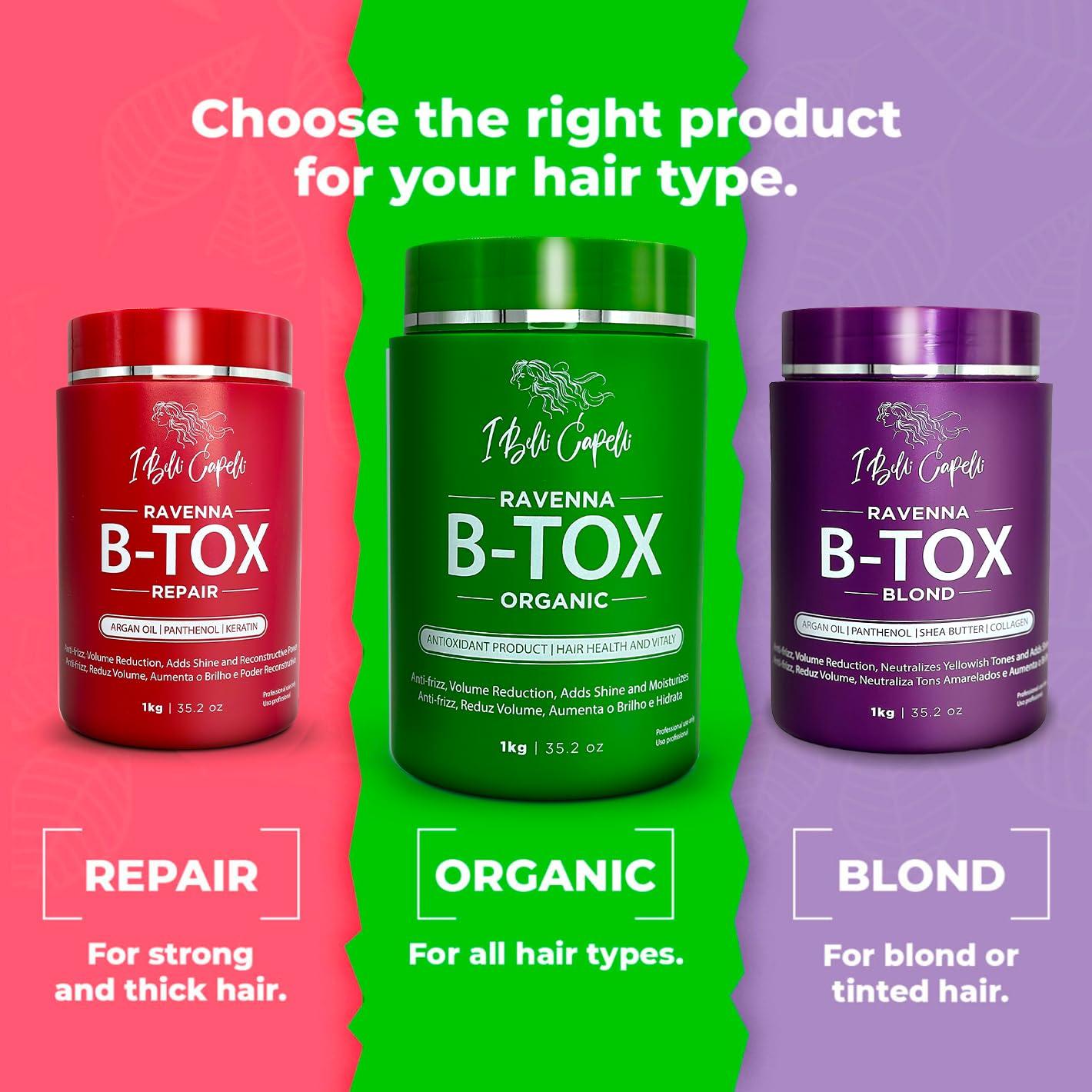 I Belli Capelli I Belli Capelli Ravenna Organic Hair B-tox Treatment - Formaldehyde-Free, Anti-Frizz Smoothing for Hair - 35.2 oz (1kg)