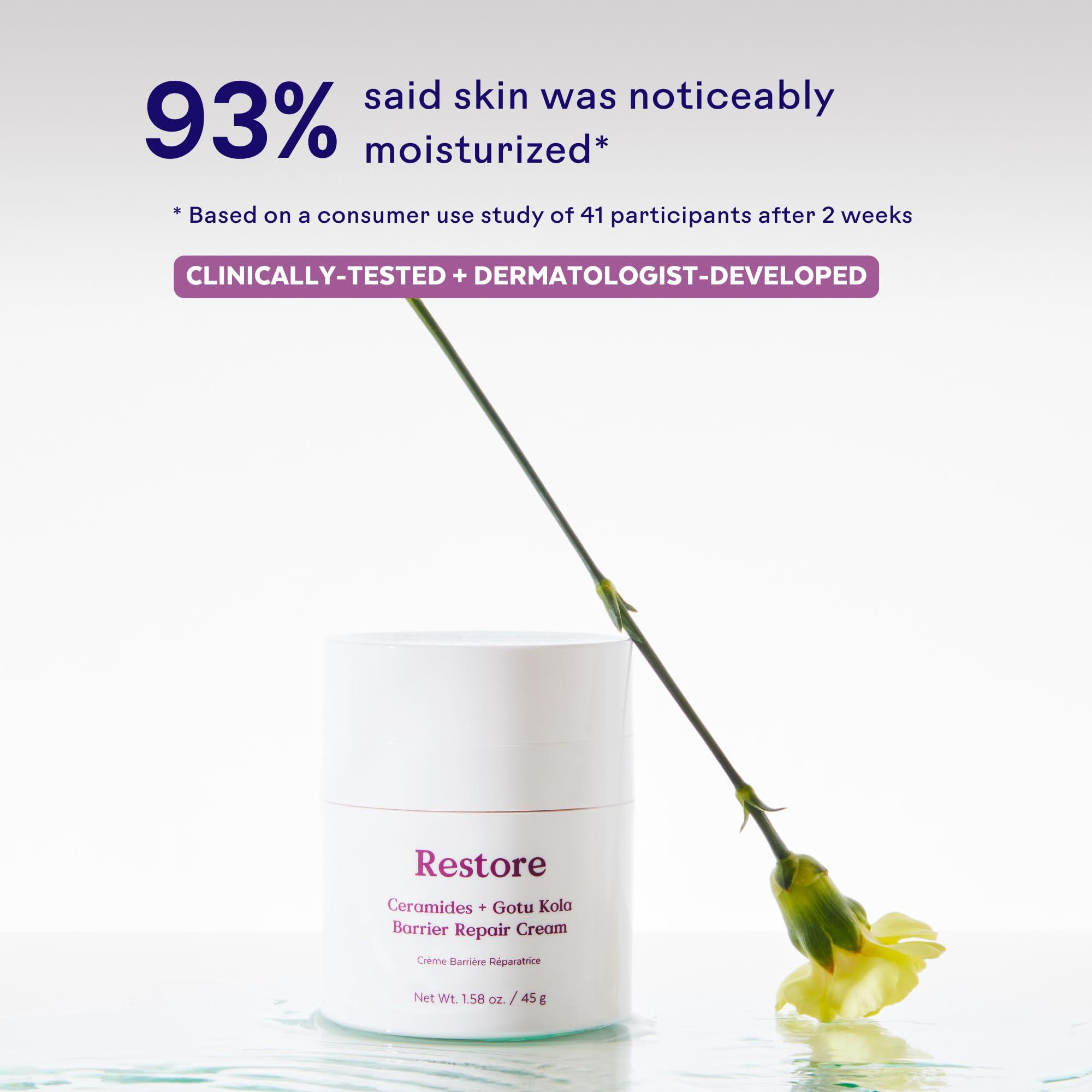 Three Ships Three Ships Restore Barrier Repair Cream with Ceramides + Gotu Kola - Supports Skin Barrier, Soothes Redness, Lightweight Daily Face Moisturizer (40g)