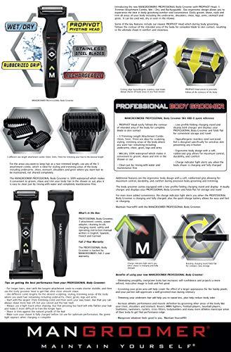 MANGROOMER MANGROOMER 2.0 Professional Body Groomer, Ball Groomer & Body Trimmer With Propivot Flexing Head, 3 trimmer Combs, Wet/ Dry & A Free Bonus Foil!