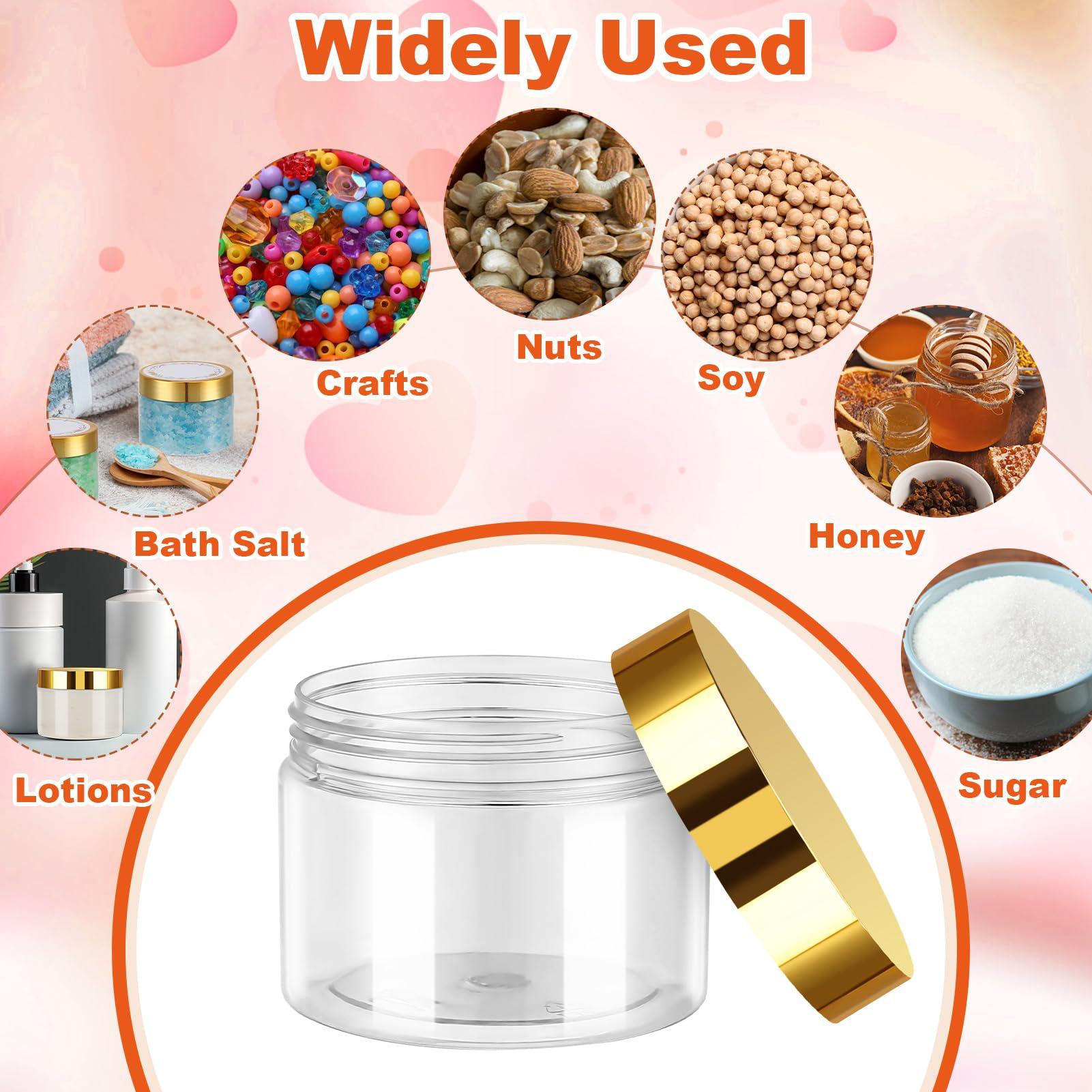 ZhouBoat ZhouBoat 32 Pack 5 oz Plastic Jars with Gold Lids, Clear Empty Body Butter Containers Travel Size Cosmetic Bottles for Make Up and Food Storage