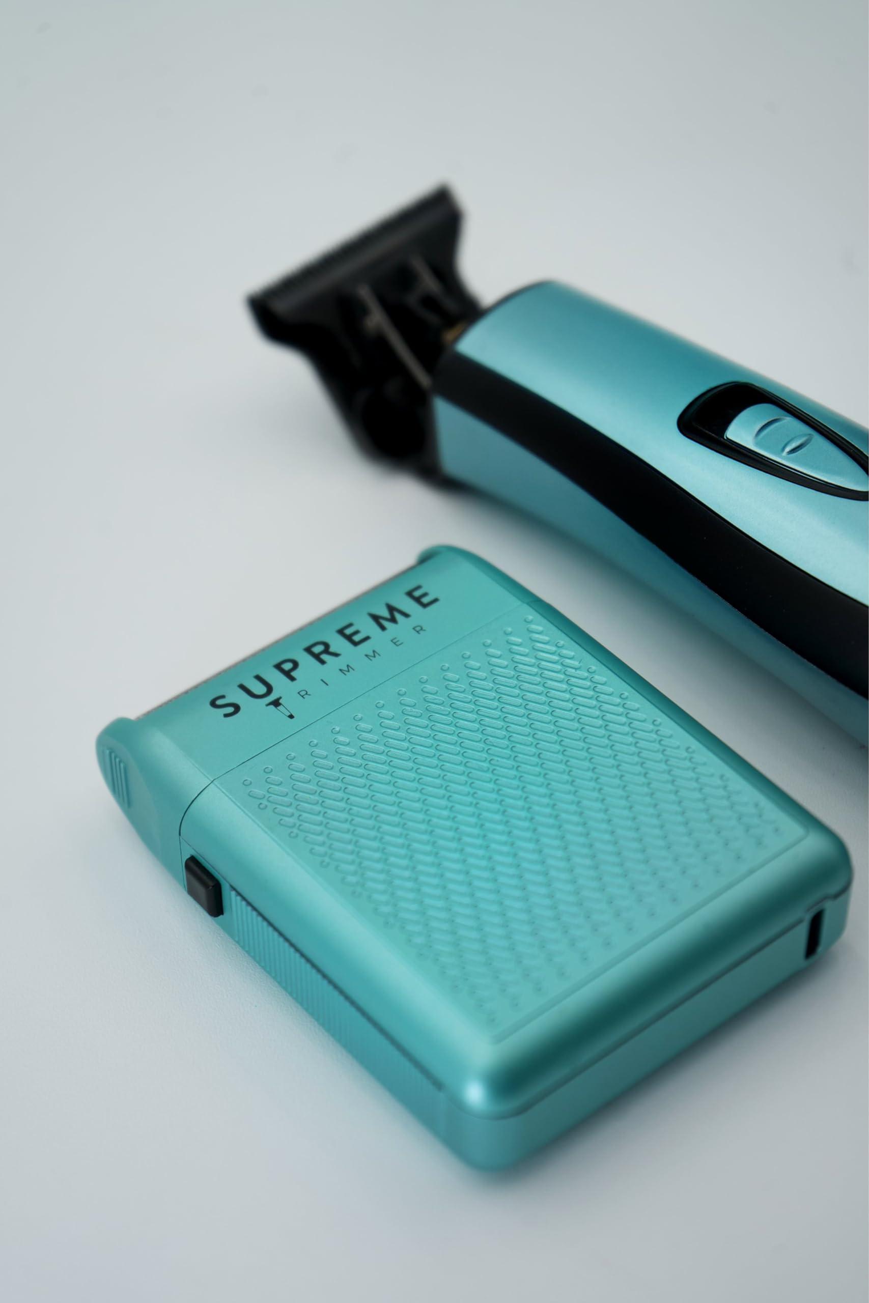 Supreme Trimmer Supreme Trimmer 3-in-1 Barber Bundle | Pro Clipper, DLC T-Shaper Trimmer & Solo Foil Shaver | Professional Beard Trimmer Mens Hair Clipper Kit | Light Blue