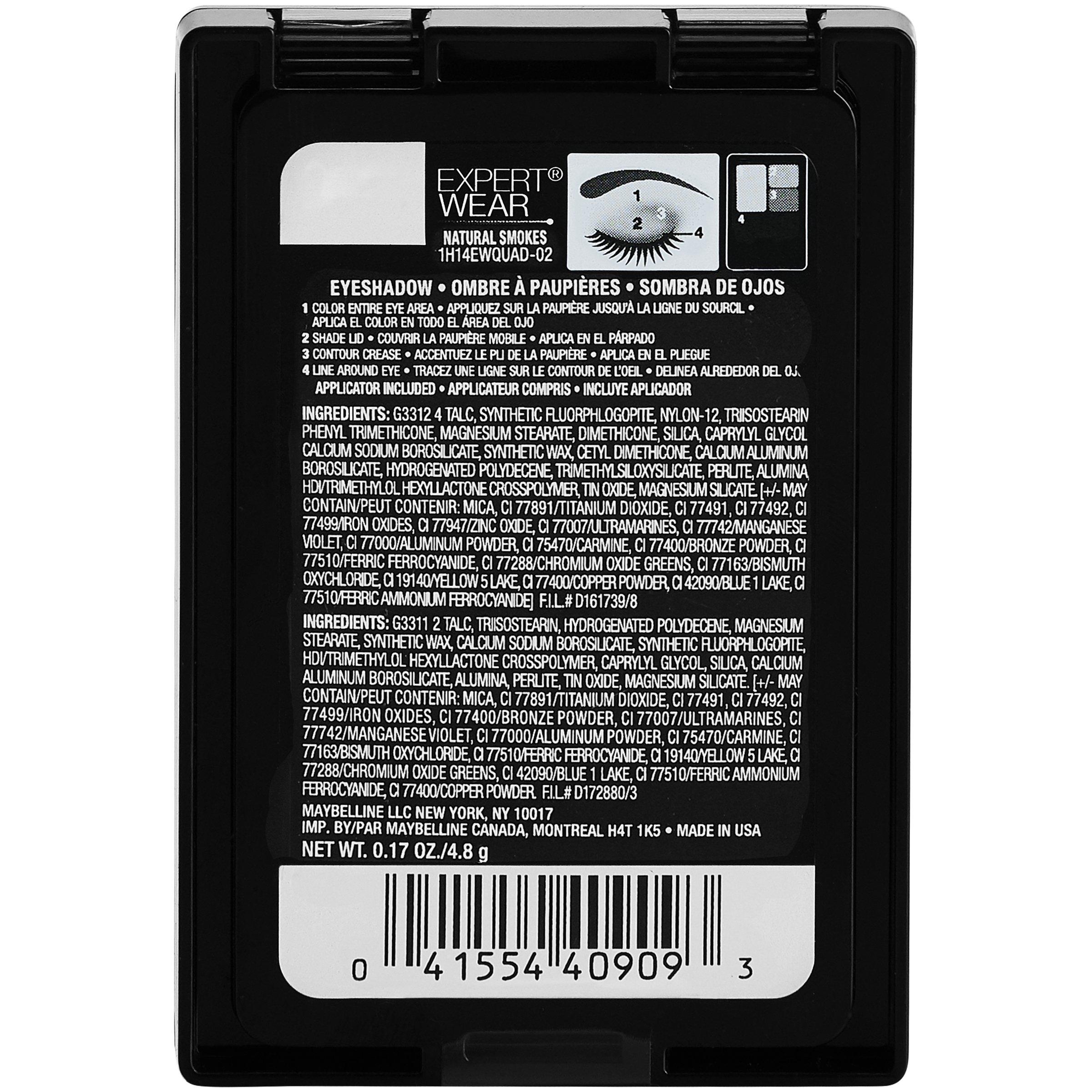 Maybelline New York Maybelline New York Expert Wear Eyeshadow Quads, Natural Smokes, 0.17 oz.