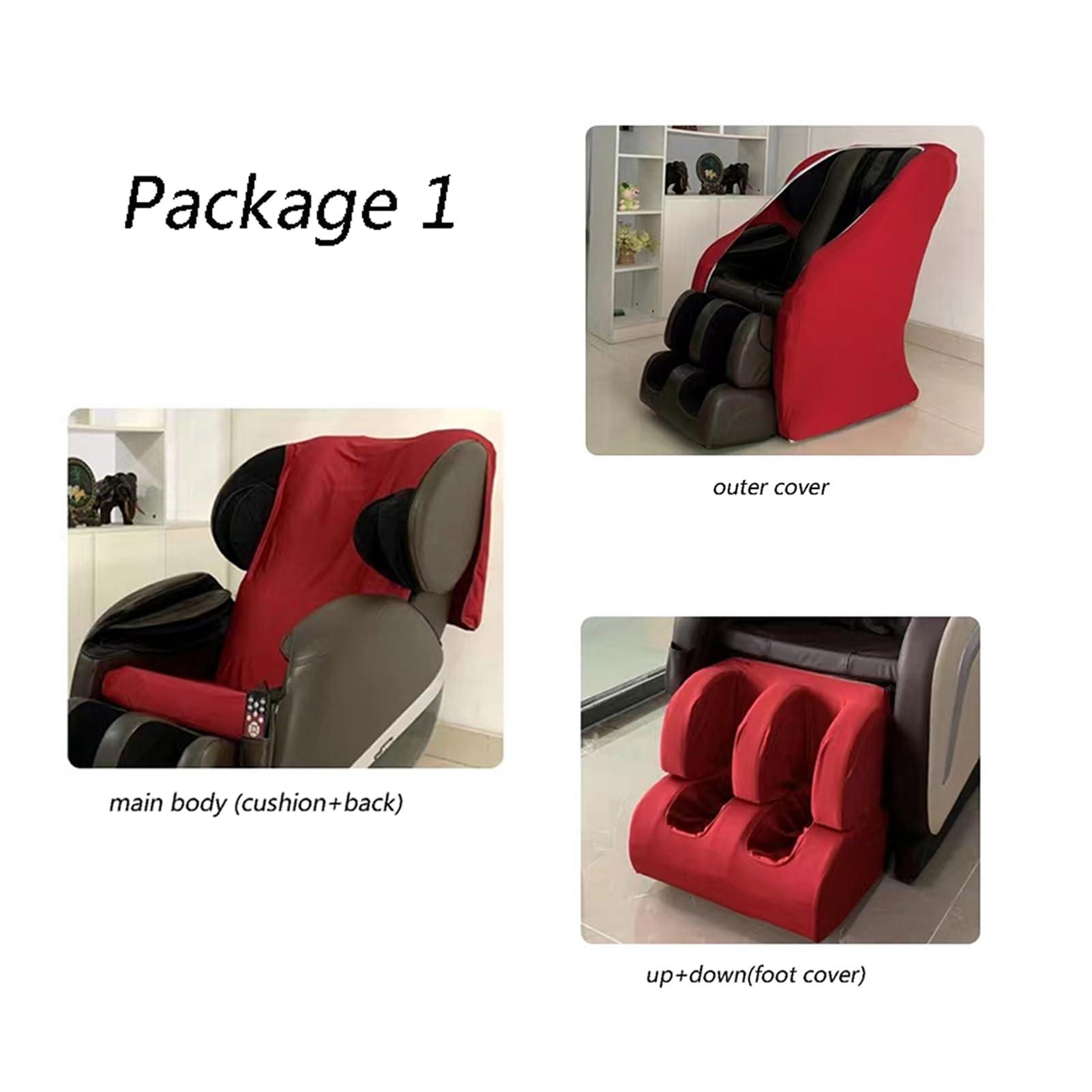 CEUGS Massage Chair Cover Slipcovers Full Body Shiatsu Massage Chair Cover Washable Stretch Fabric Massage Chair Protector Cover Replacement Cover,B,Package 1